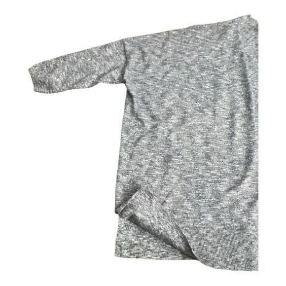 Loft Petites Women Grey Sparkle Cardigan Size M Petite Open Front 3/4-Sleeve - Picture 8 of 12